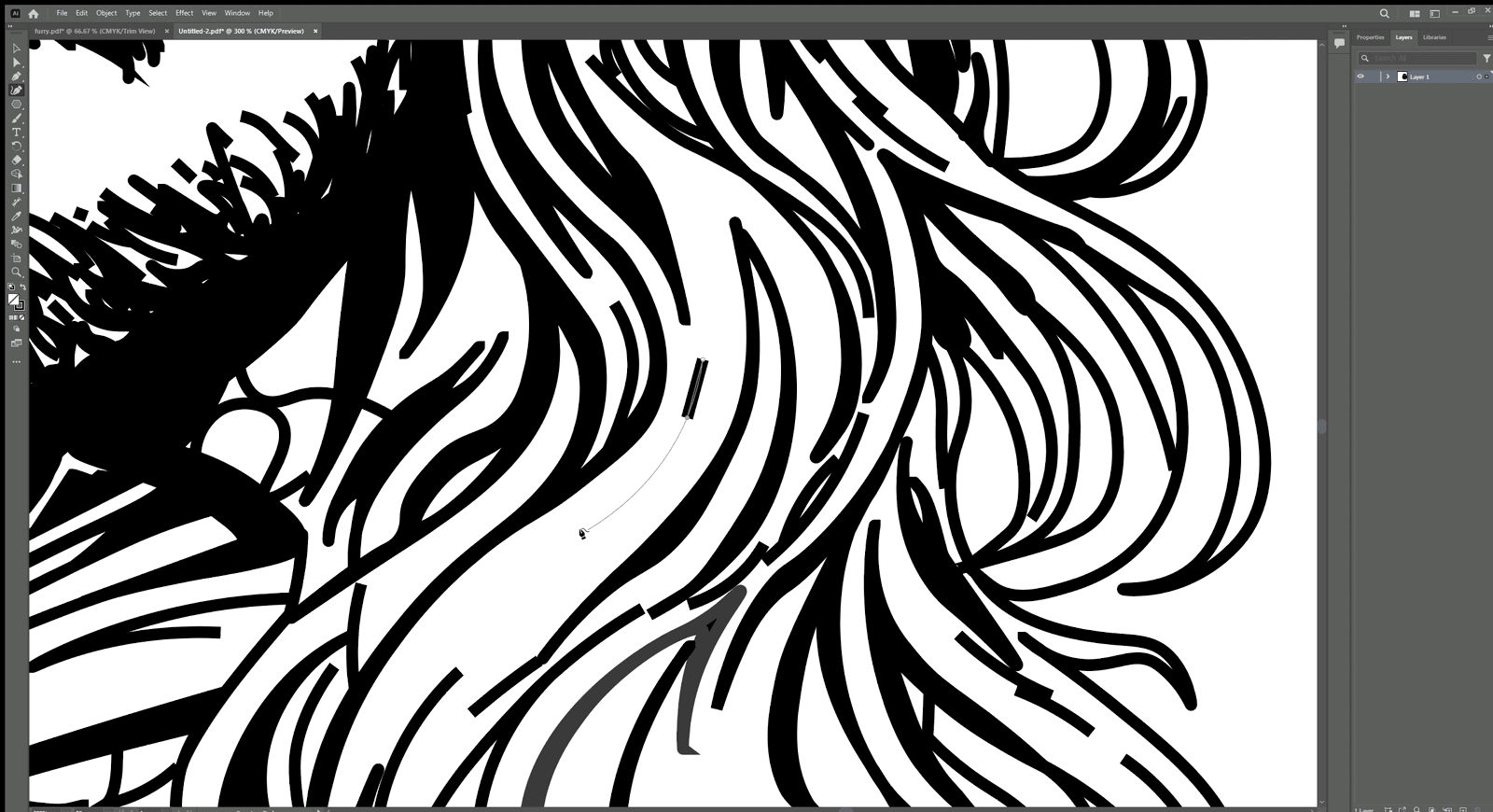 Illustration portfolio piece showing texture detailing on a character illustration.