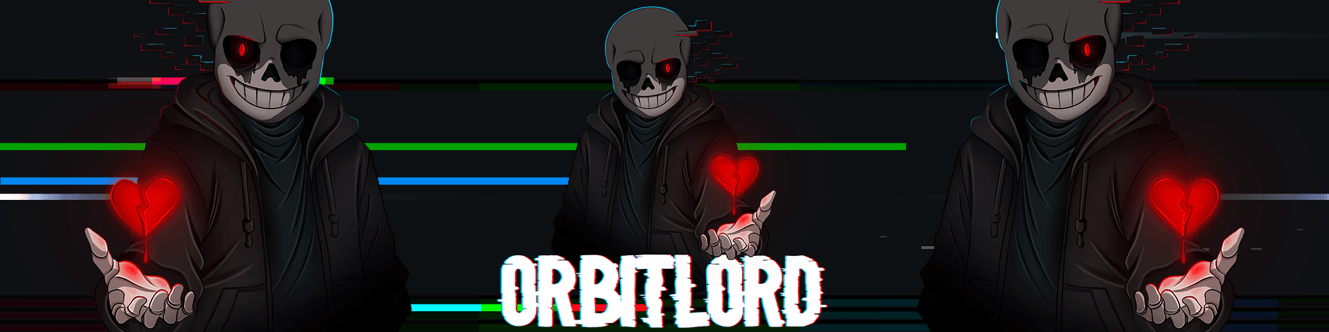 Digital creator packs featuring dark character stream banner.