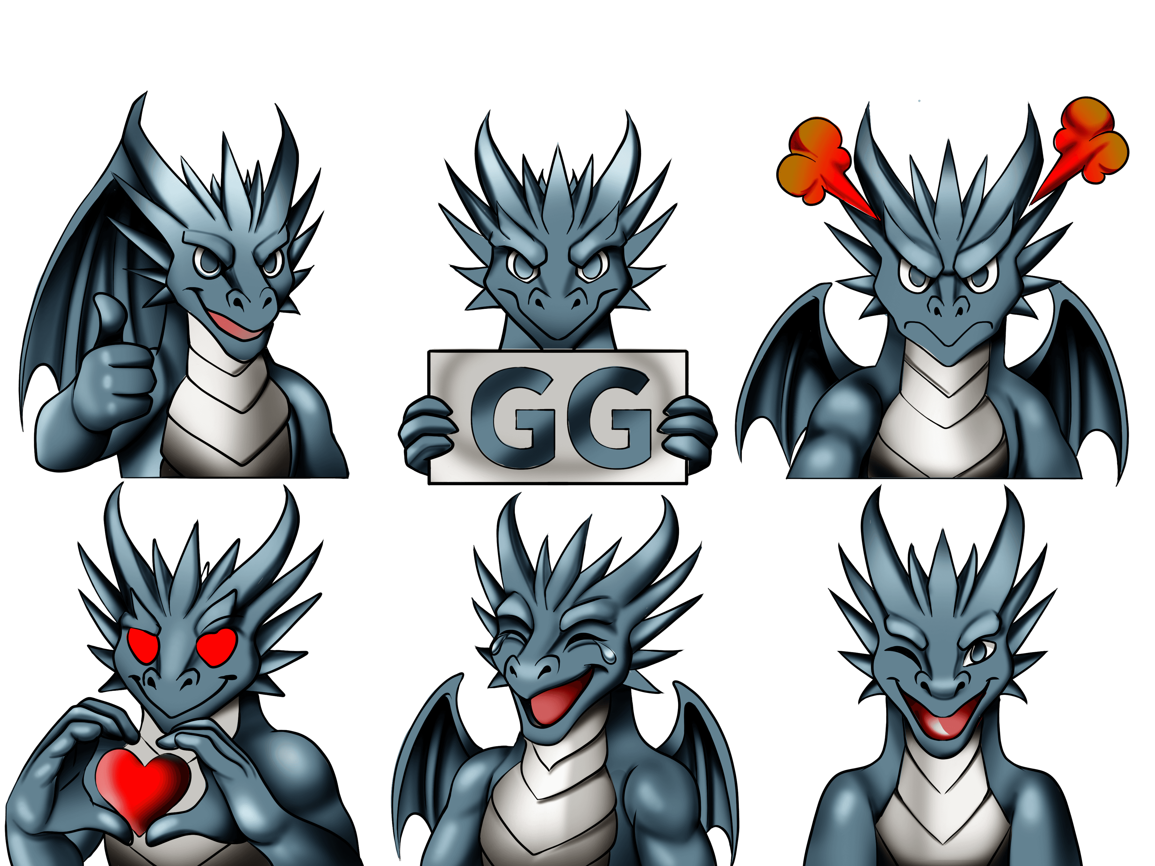 Digital creator packs featuring dragon emots.