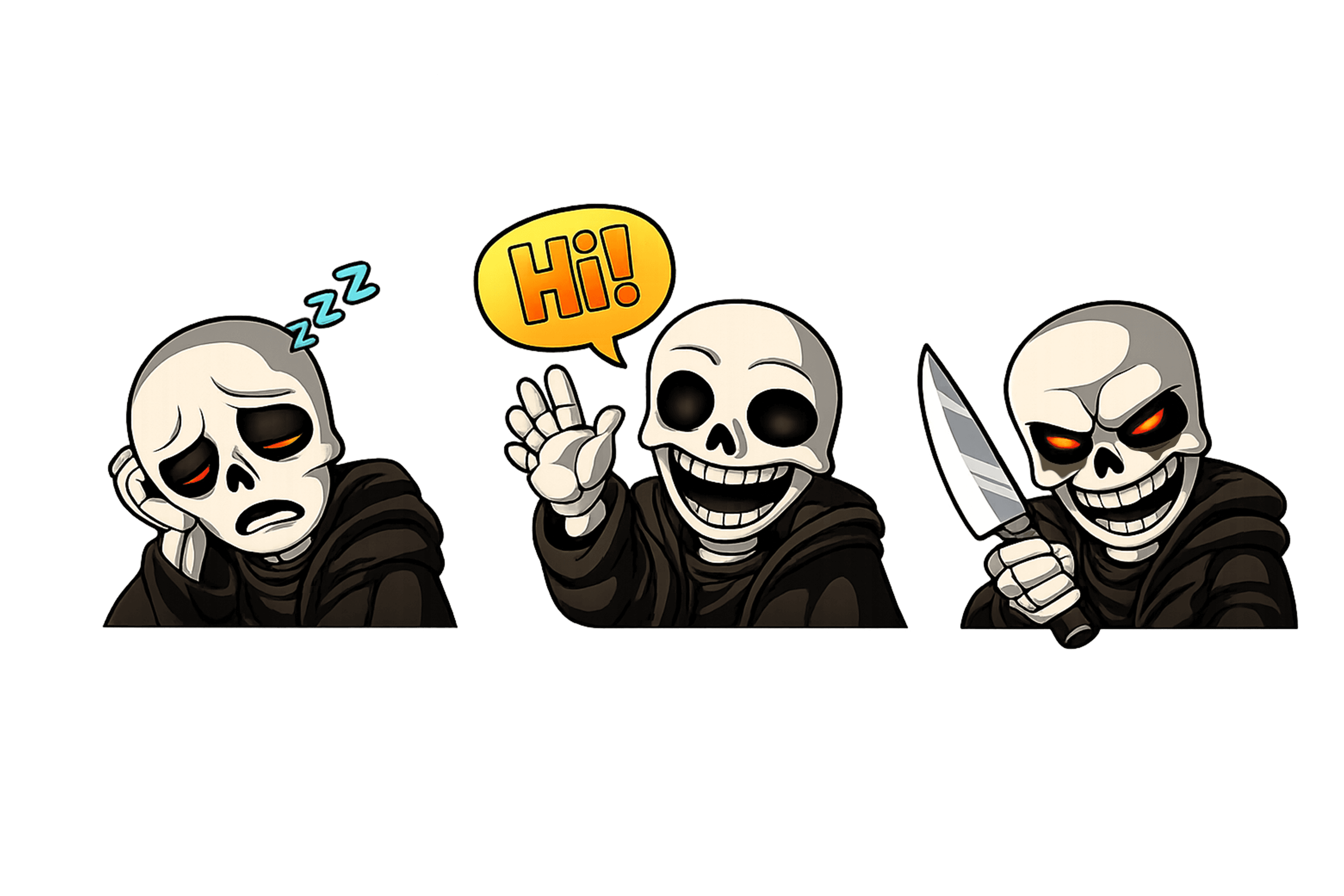 Digital creator packs featuring skull character emote set.