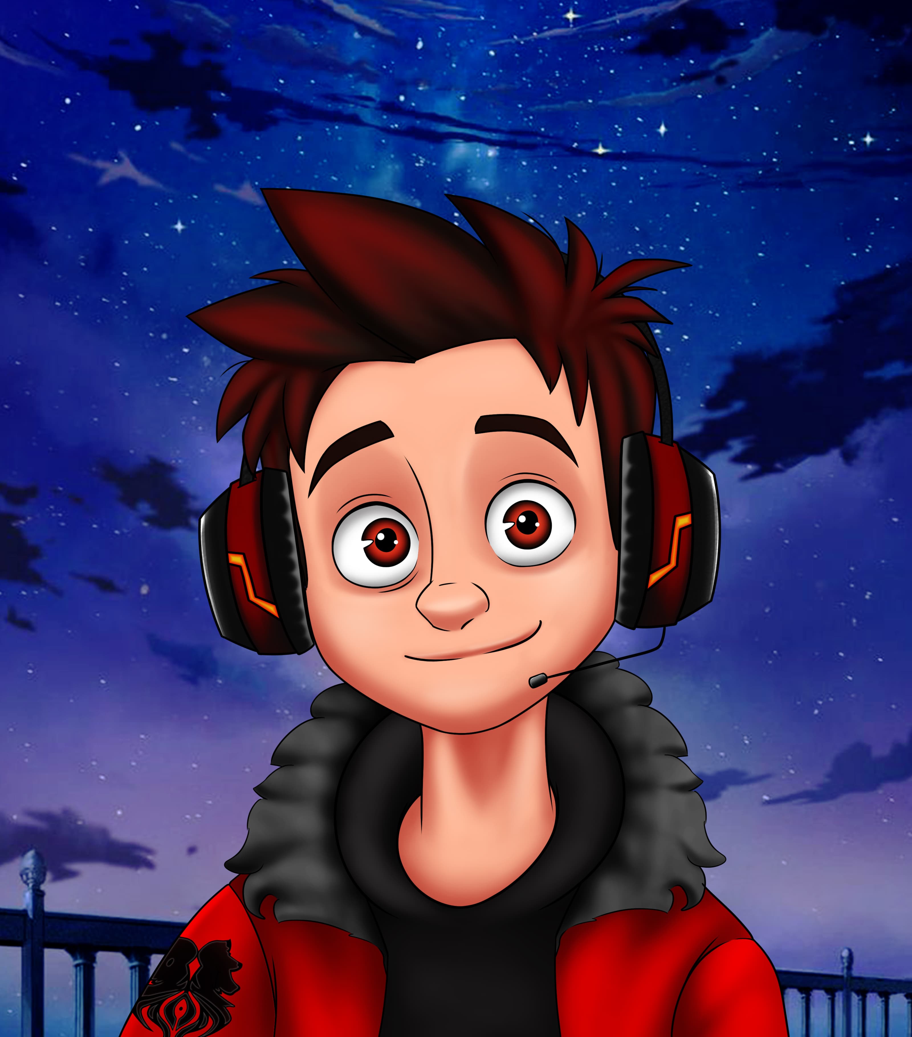 Illustration of a blocky, game-avatar-style character.
