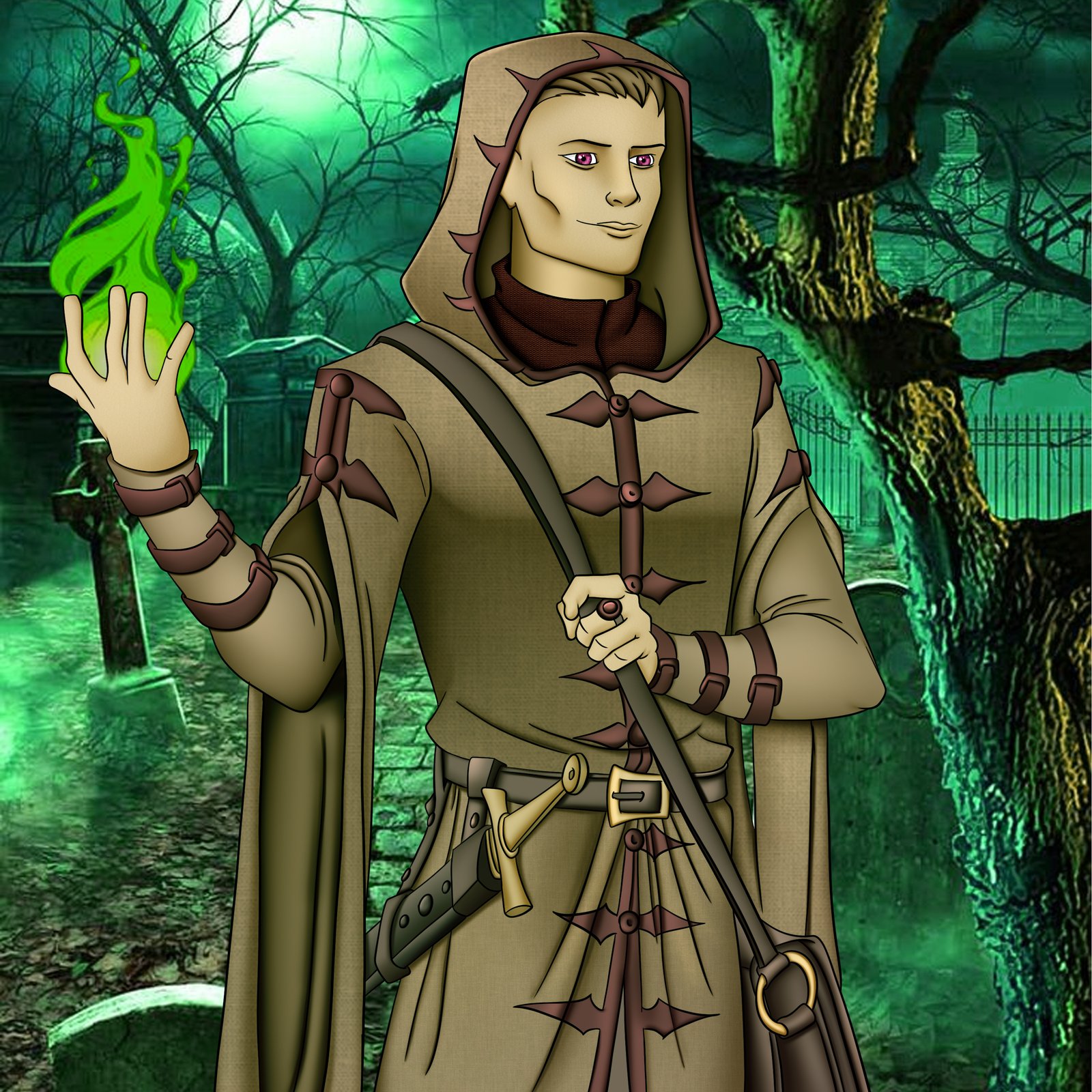 Neon portrait 2D illustration